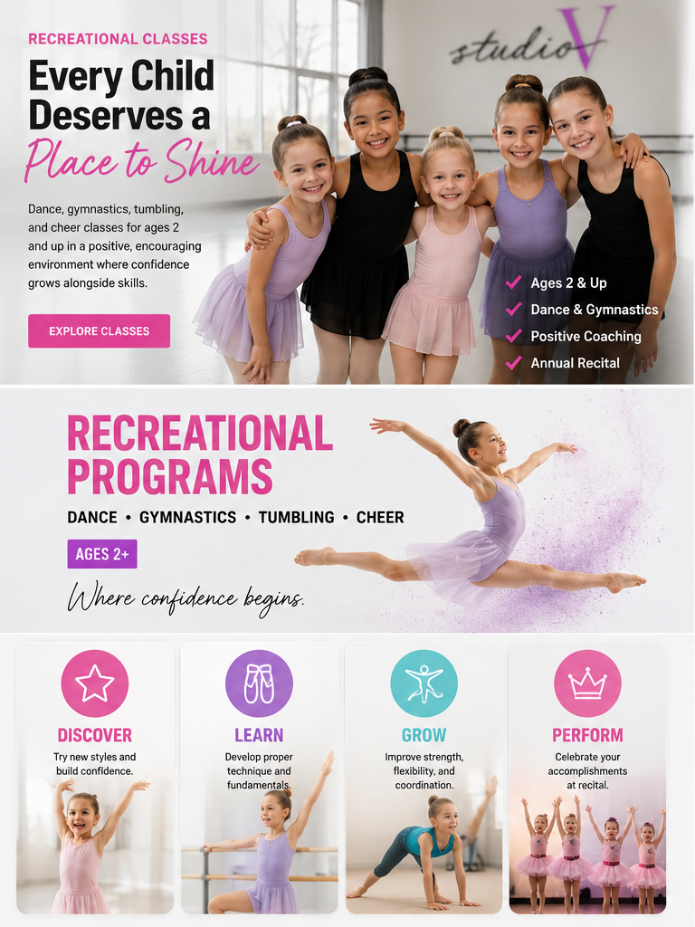 Recreational dance classes at Studio V in Boardman, OH 44512
